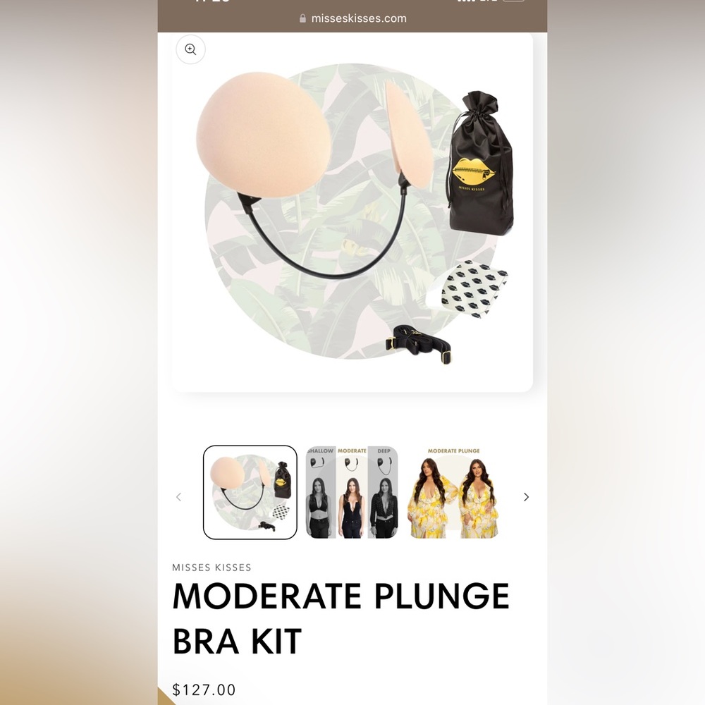 Misses Kisses Moderate 4” Plunge Beige Bra Kit
